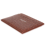 Saint Laurent Brown Croc Embossed Calfskin Logo Card Holder