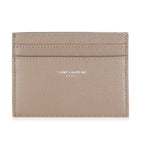 Saint Laurent Taupe Grain De Poudre Credit Card Case