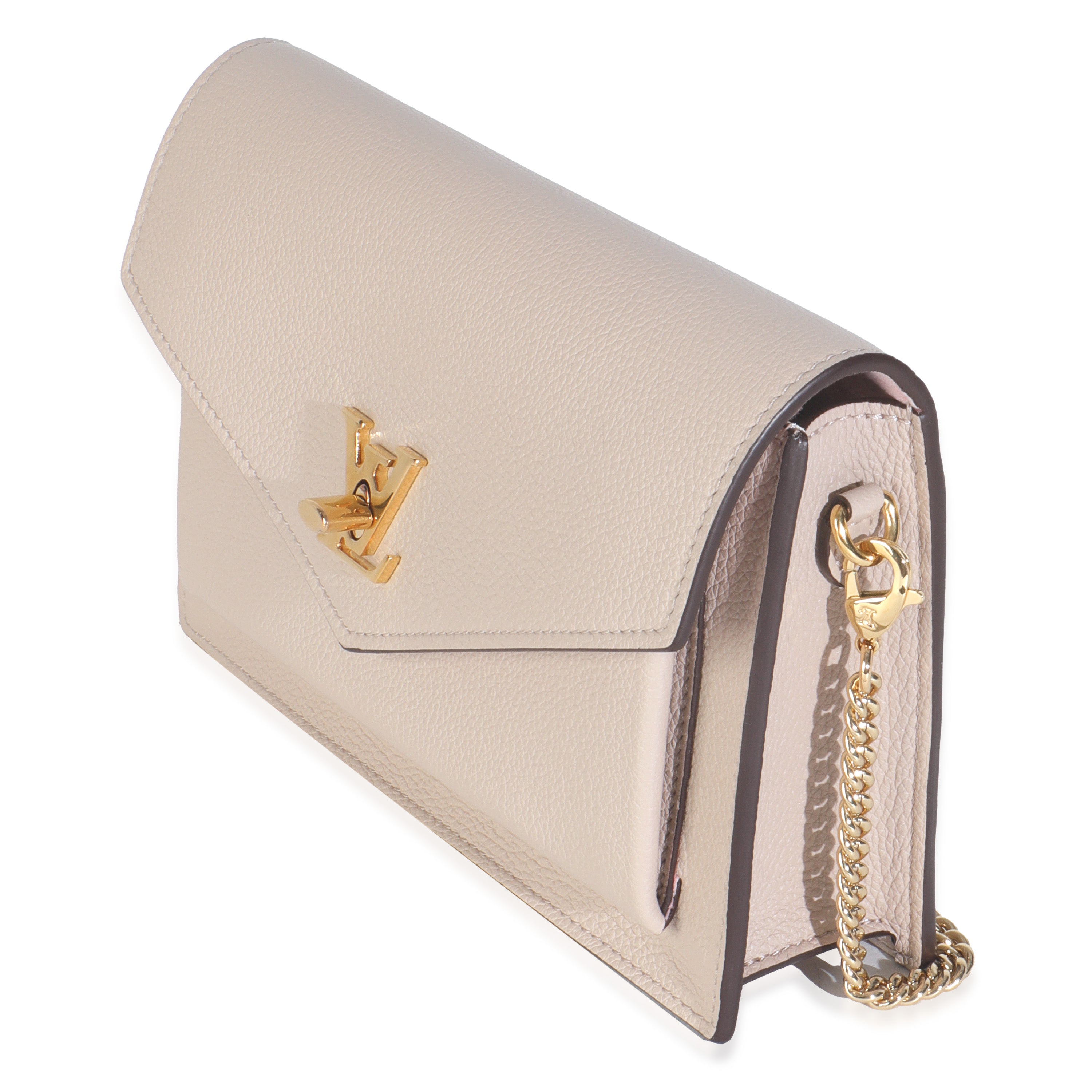 Louis Vuitton Greige Soft Calfskin My Lockme Chain Pochette