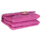 Chanel Purple Shiny Aged Quilted Calfskin Small Pillow Crush Flap Bag