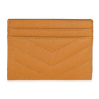 Saint Laurent Senape Yellow Grain De Poudre Matelasse Cassandre Card Case