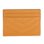 Saint Laurent Senape Yellow Grain De Poudre Matelasse Cassandre Card Case