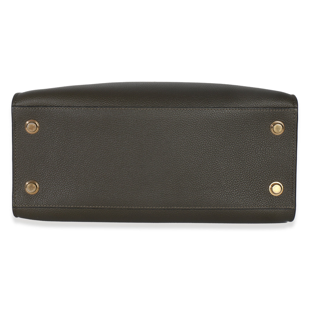 Louis Vuitton Kaki Creme Black Taurillon City Steamer MM
