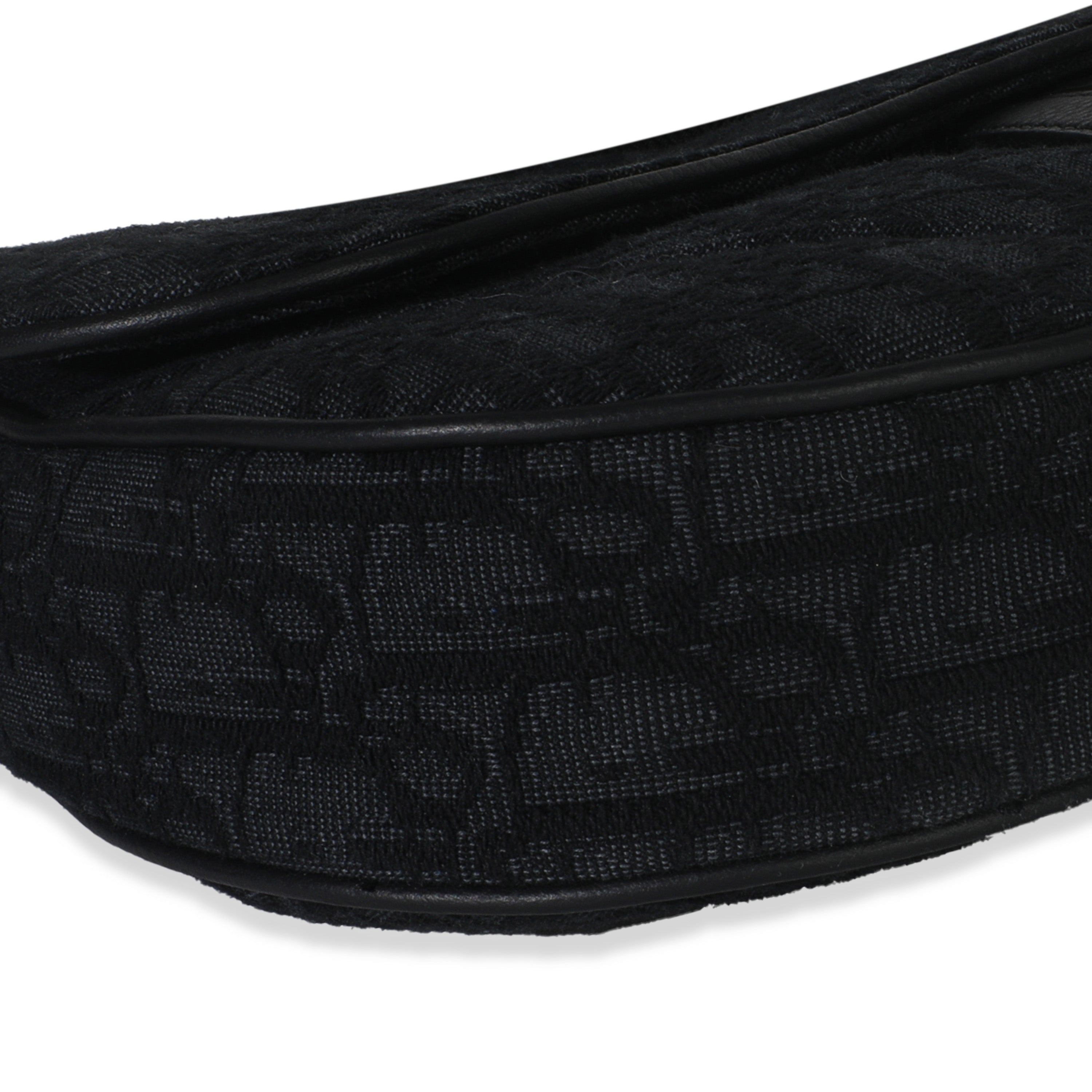 Christian Dior Black Oblique Jacquard Canvas Saddle Crossbody