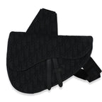 Christian Dior Black Oblique Jacquard Canvas Saddle Crossbody