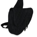 Christian Dior Black Oblique Jacquard Canvas Saddle Crossbody