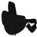 Christian Dior Black Oblique Jacquard Canvas Saddle Crossbody