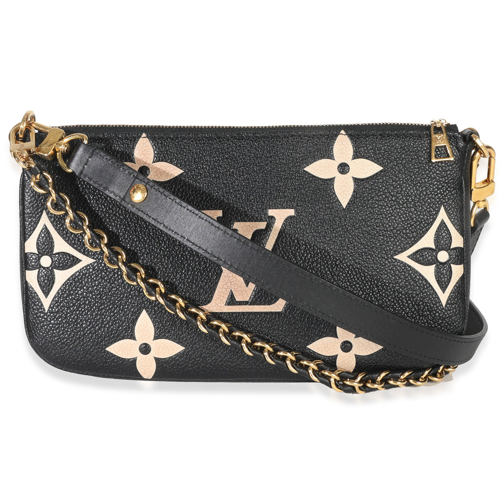 Louis Vuitton Black Beige Giant Monogram Empreinte Multi Pochette Accessories