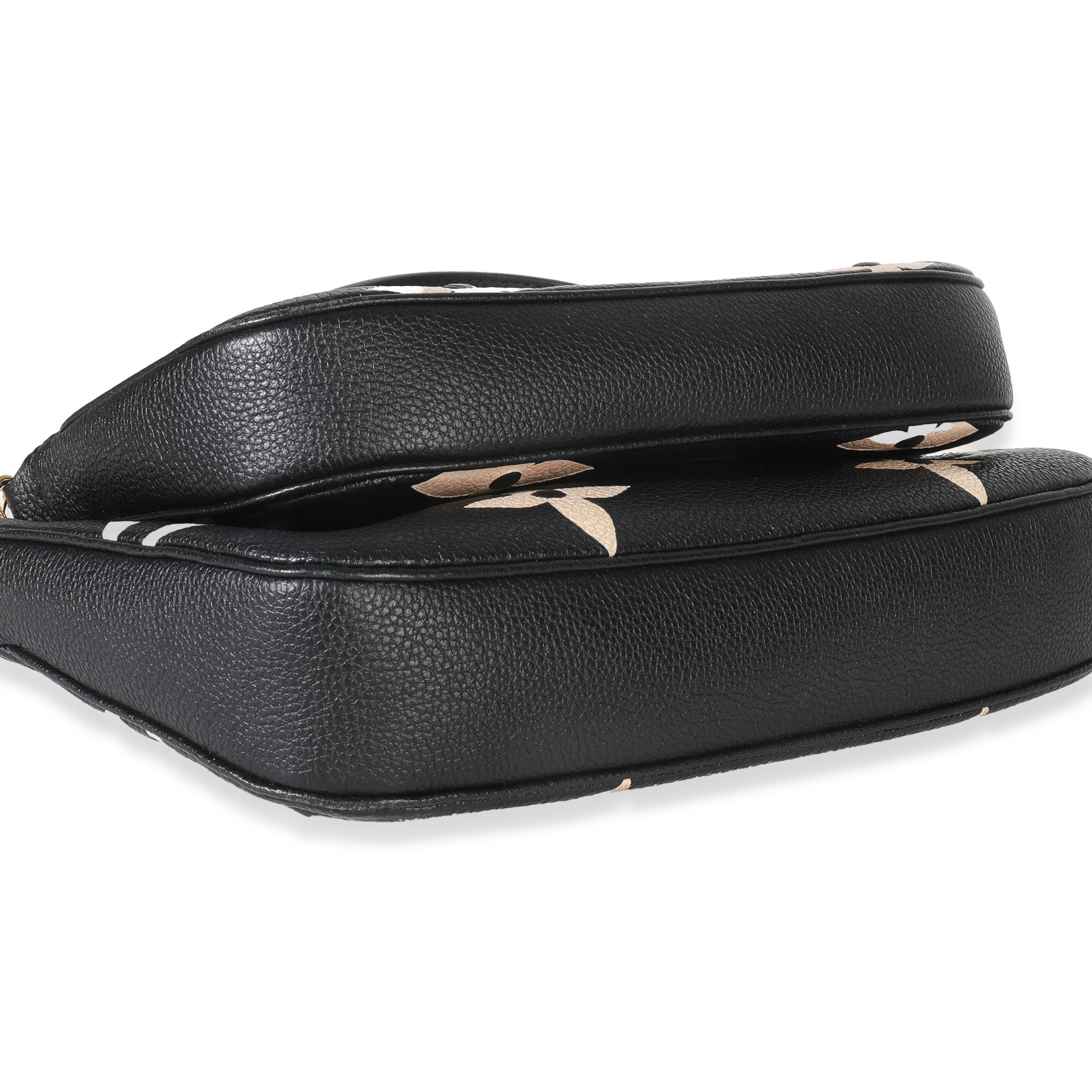 Louis Vuitton Black Beige Giant Monogram Empreinte Multi Pochette Accessories