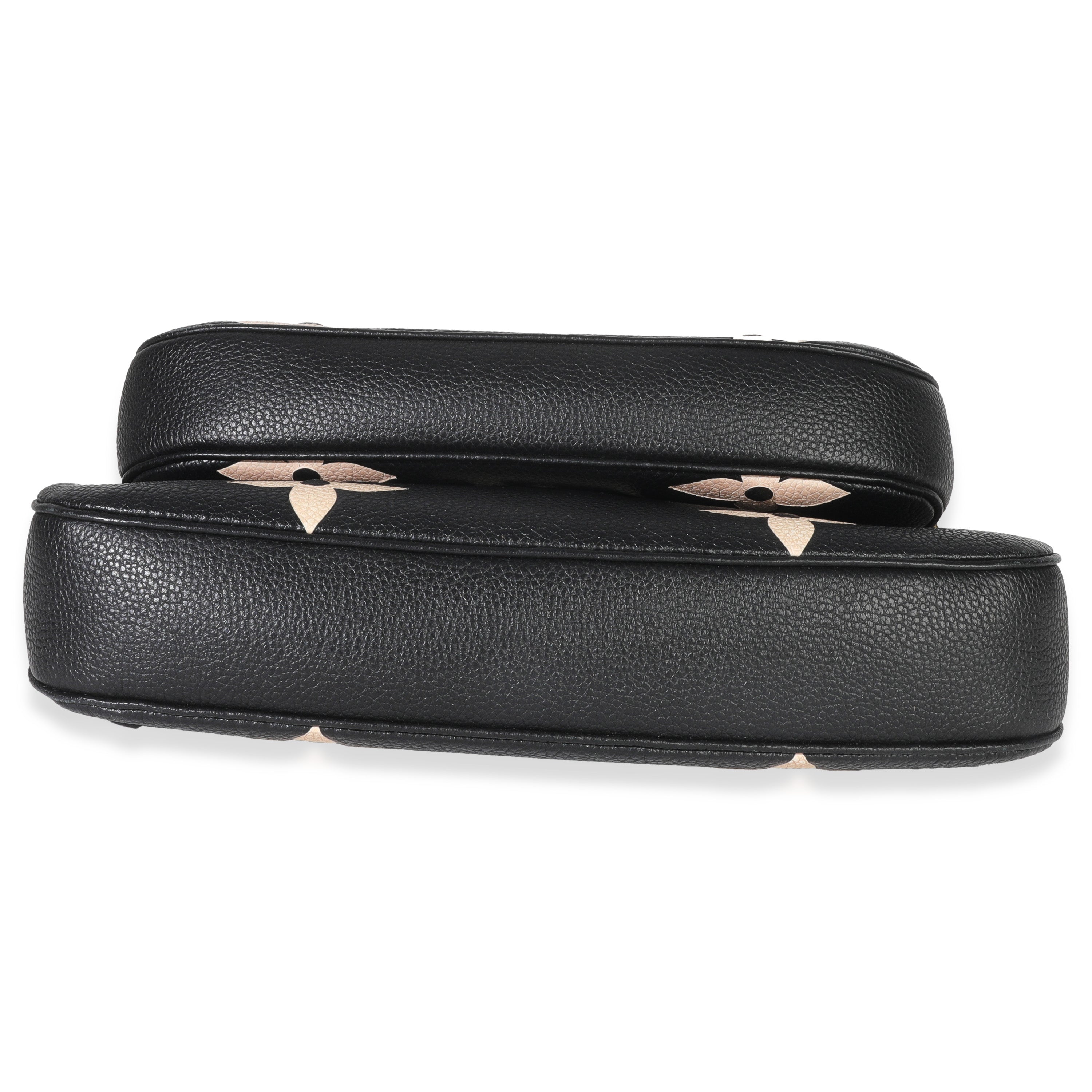 Louis Vuitton Black Beige Giant Monogram Empreinte Multi Pochette Accessories