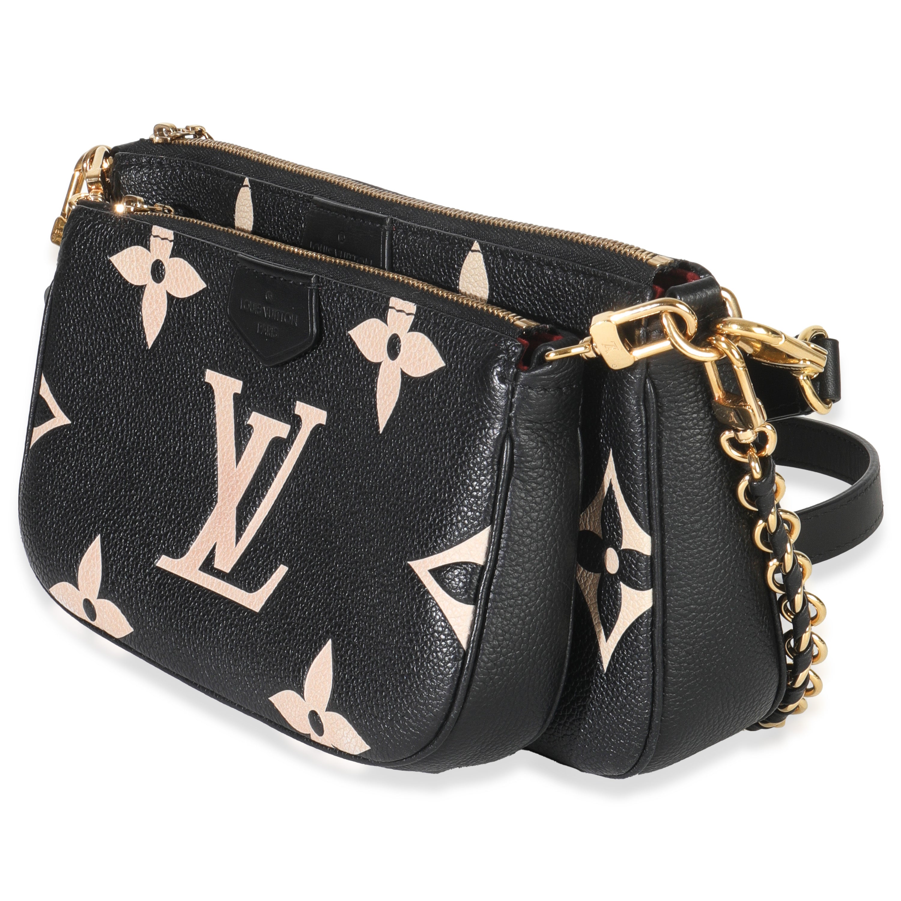 Louis Vuitton Black Beige Giant Monogram Empreinte Multi Pochette Accessories
