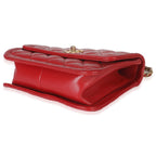 Chanel Red Quilted Puffy Calfskin Small Twist Your Buttons Flap Bag