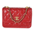 Chanel Red Quilted Puffy Calfskin Small Twist Your Buttons Flap Bag