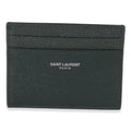 Saint Laurent Dark Khaki Grain De Poudre Credit Card Case