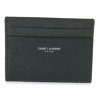 Saint Laurent Dark Khaki Grain De Poudre Credit Card Case