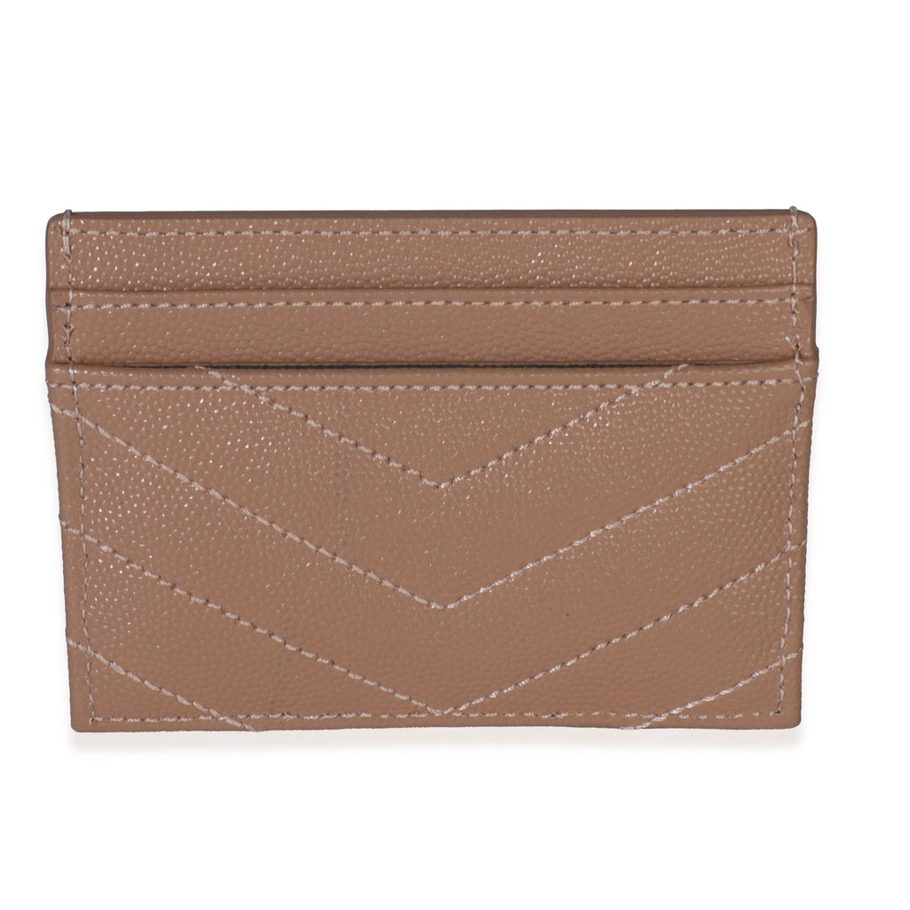 Saint Laurent Pale Pink Grain De Poudre Matelasse Cassandre Card Case