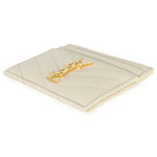 Saint Laurent Blanc Vintage Grain De Poudre Matelasse Cassandre Card Case