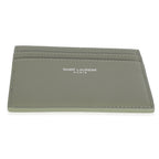 Saint Laurent Light Khaki Grain De Poudre Credit Card Case