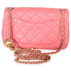 Chanel Pink Quilted Lambskin Pearl Crush Mini Rectangular Flap Bag