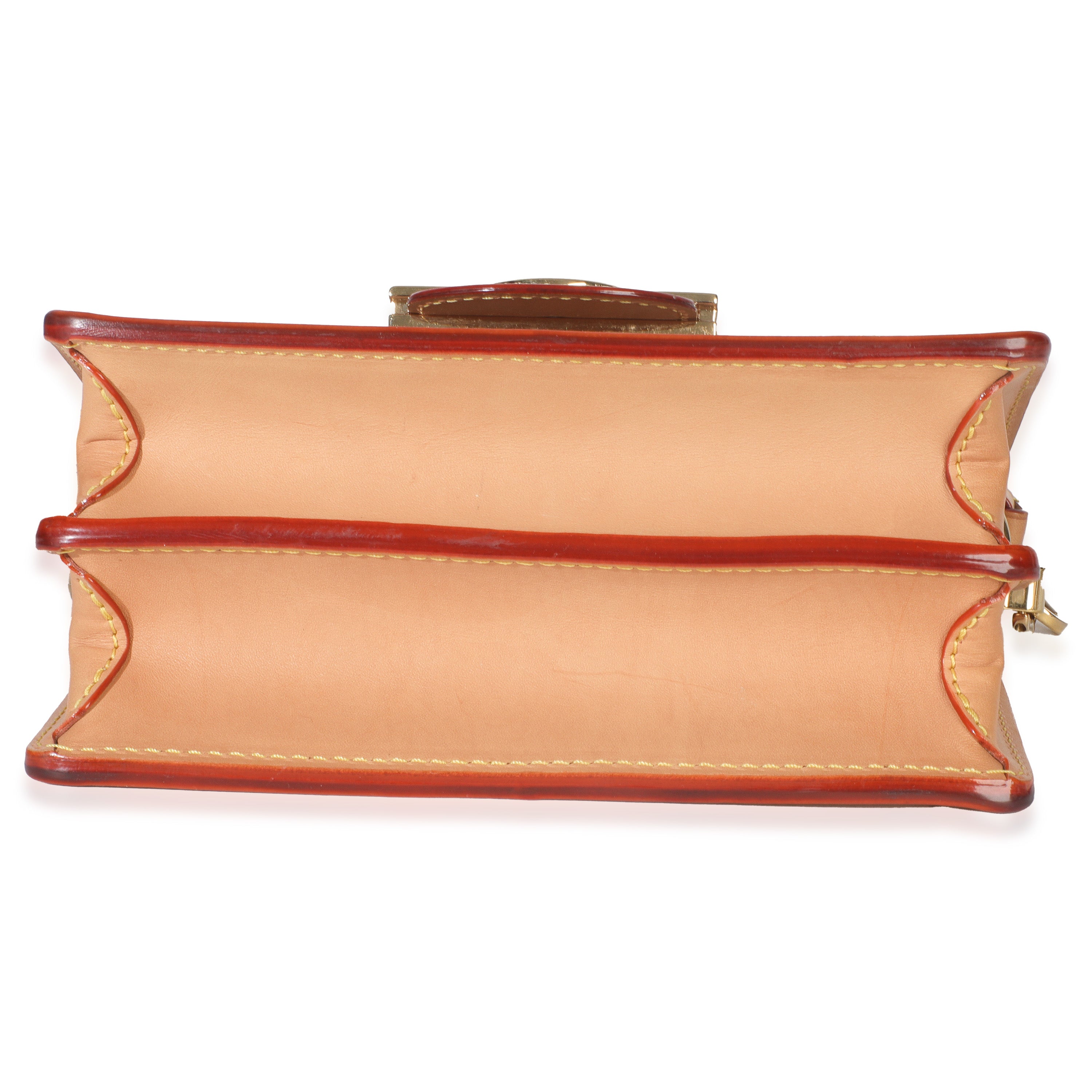Louis Vuitton Pink Brown Leather Woven Dauphine PM