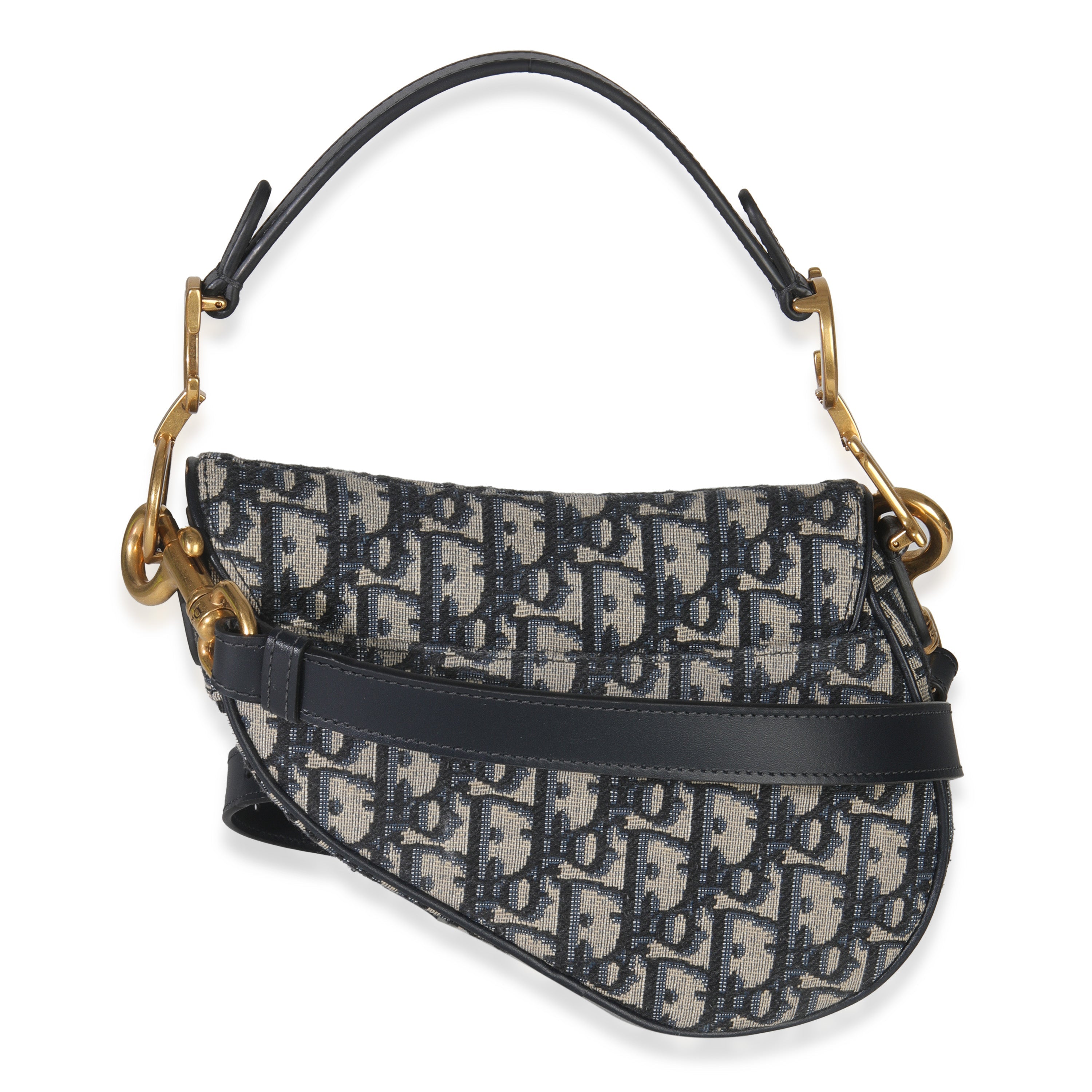 Christian Dior Blue Oblique Canvas Mini Saddle Bag