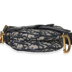 Christian Dior Blue Oblique Canvas Mini Saddle Bag