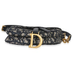 Christian Dior Blue Oblique Canvas Mini Saddle Bag