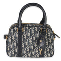 Christian Dior Navy Oblique Canvas Small D Vibe Bowling Bag
