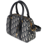 Christian Dior Navy Oblique Canvas Small D Vibe Bowling Bag