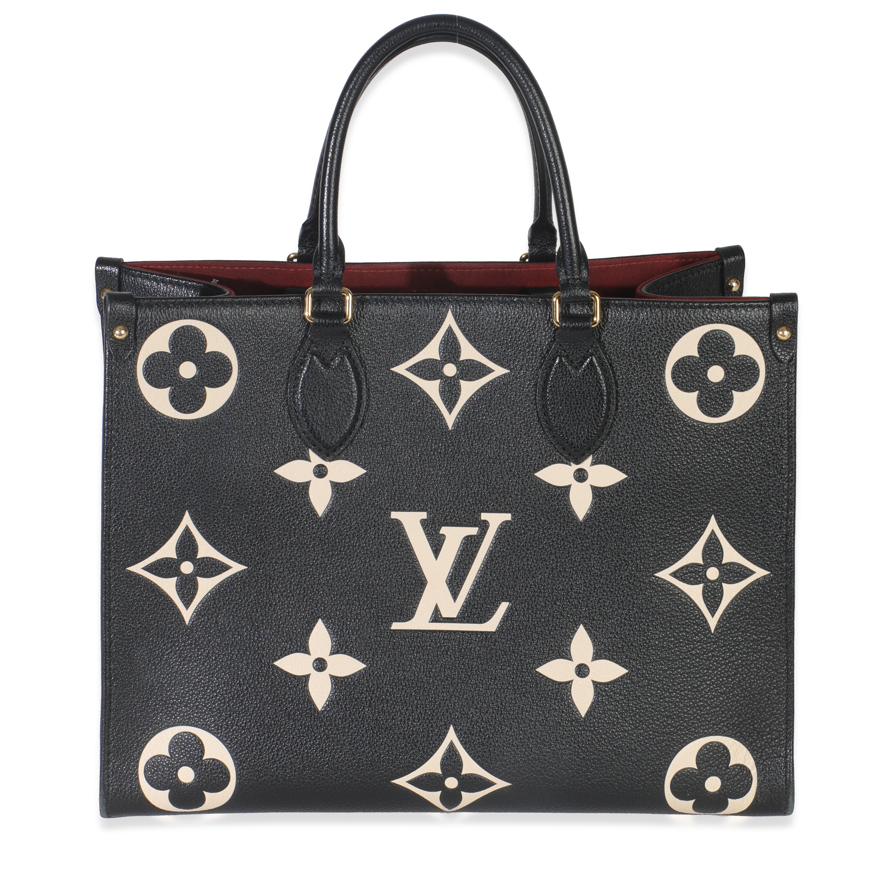 Louis Vuitton Black Cream Giant Monogram Empreinte Onthego MM