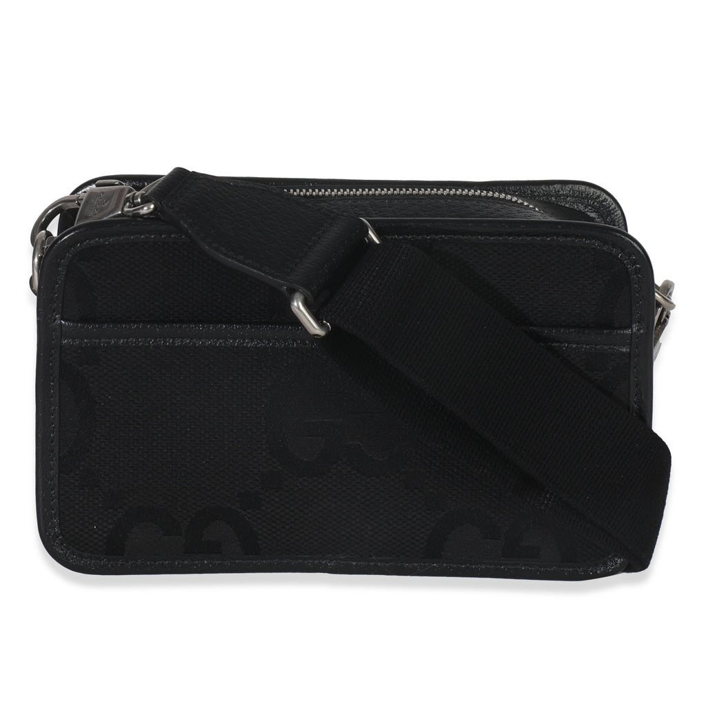 Gucci Black Jumbo GG Canvas Messenger Bag