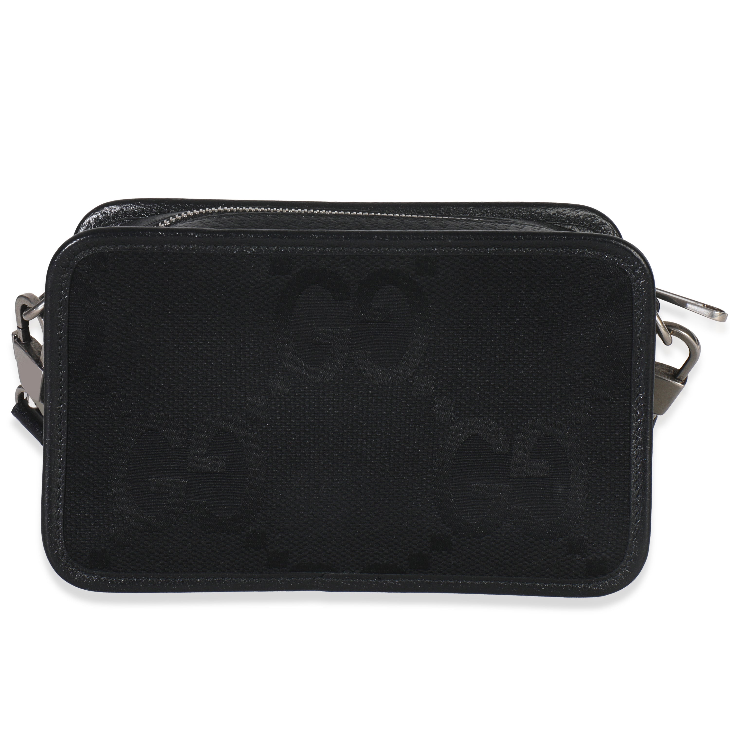 Gucci Black Jumbo GG Canvas Messenger Bag