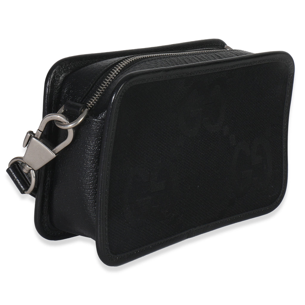Gucci Black Jumbo GG Canvas Messenger Bag