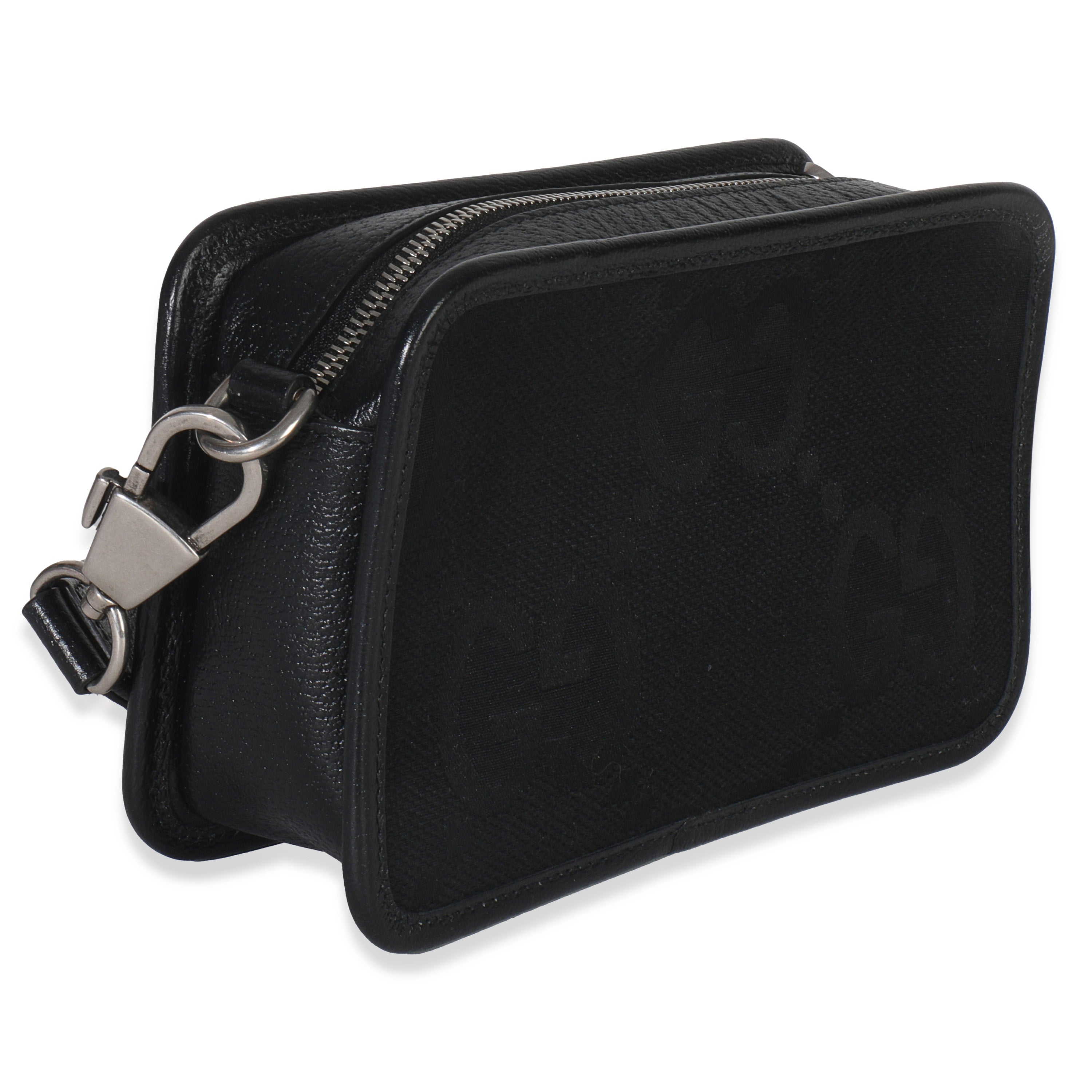 Gucci Black Jumbo GG Canvas Messenger Bag