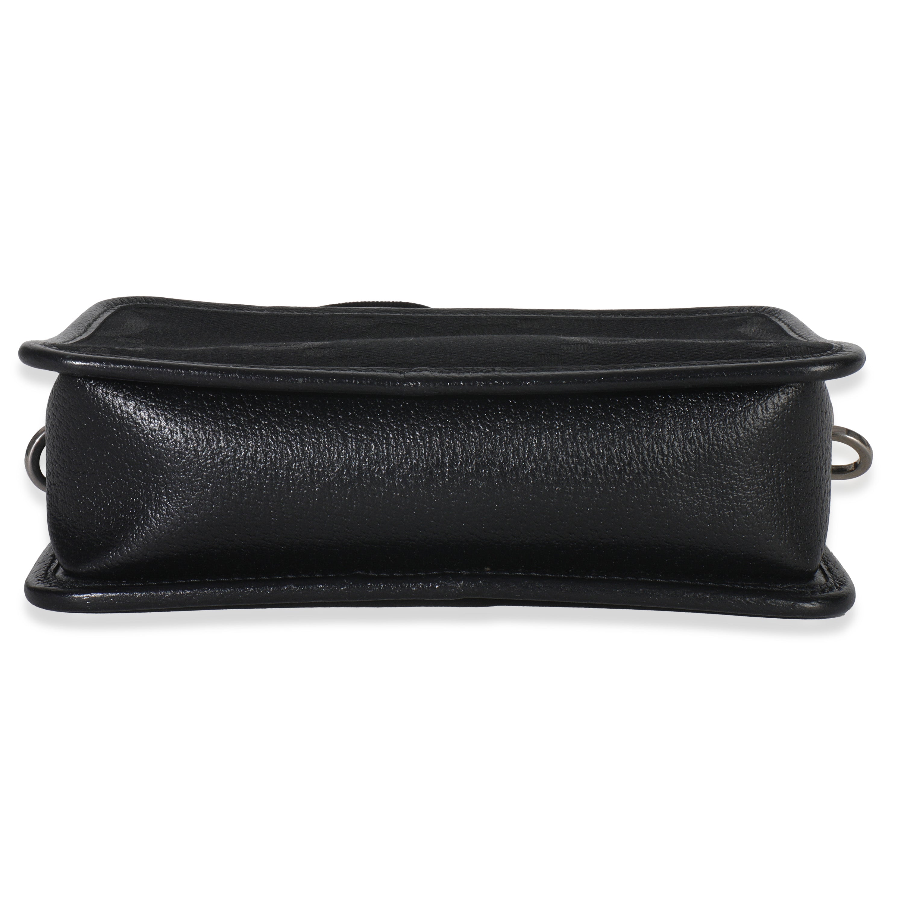 Gucci Black Jumbo GG Canvas Messenger Bag
