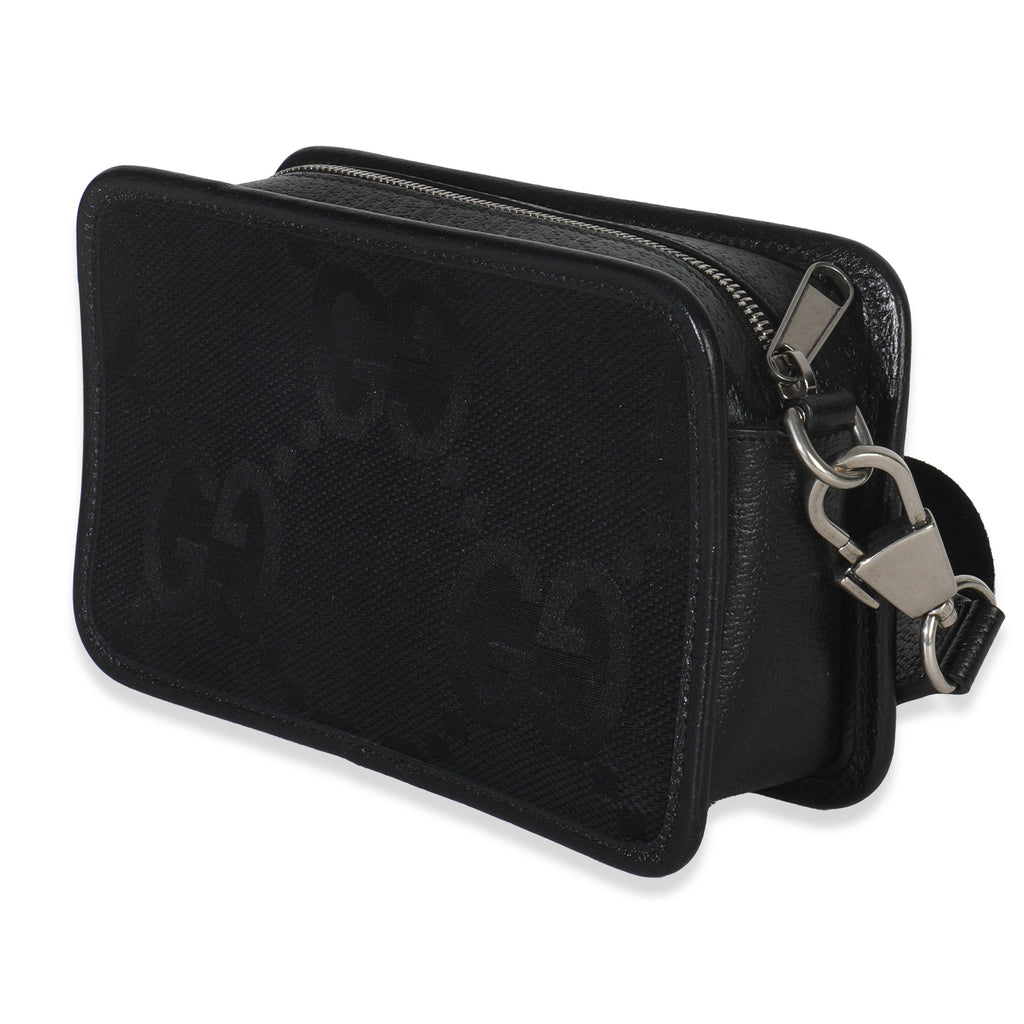 Gucci Black Jumbo GG Canvas Messenger Bag
