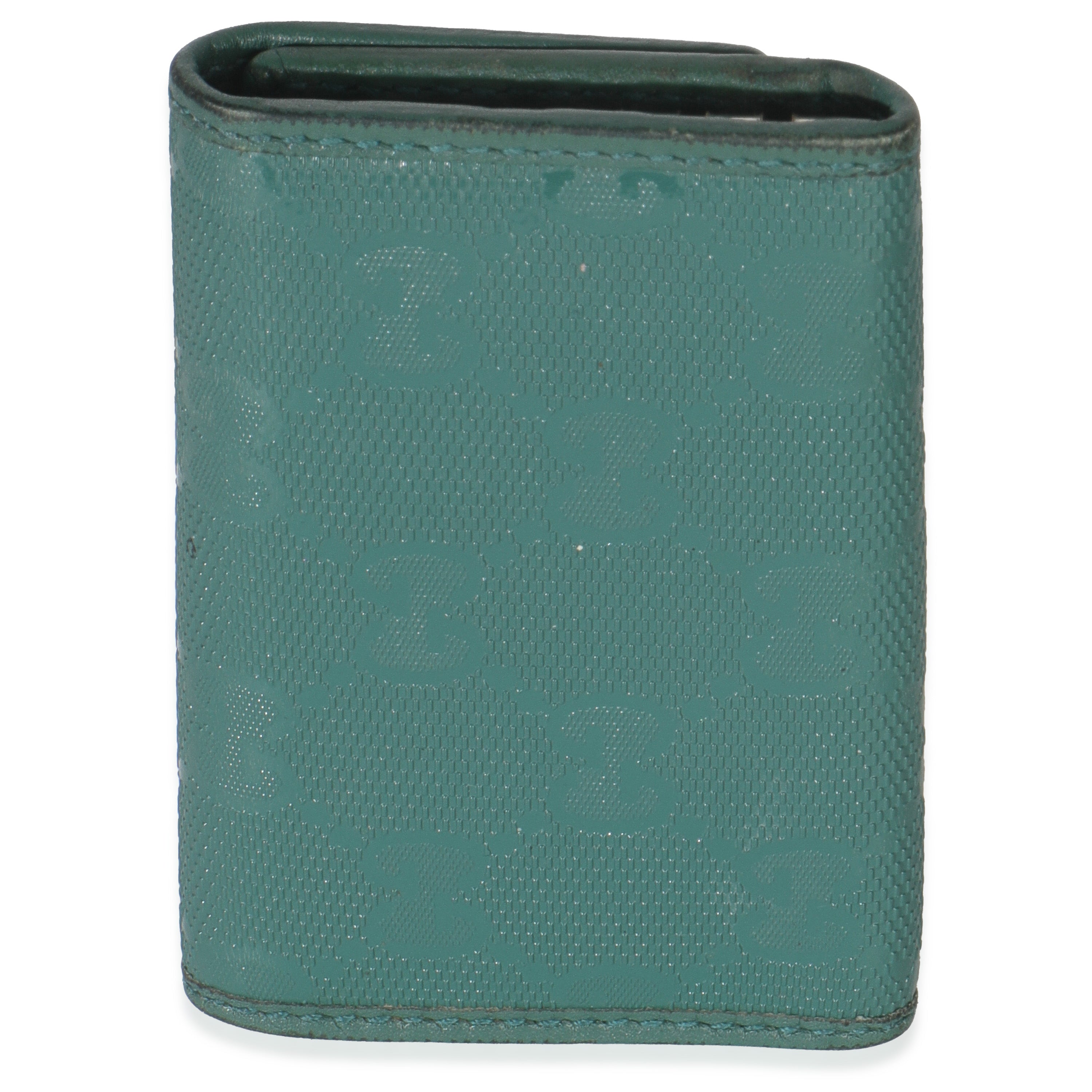 Gucci Green Embossed GG Leather Key Holder