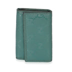 Gucci Green Embossed GG Leather Key Holder