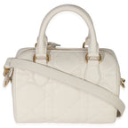 Christian Dior Dusty Ivory Macrocannage Calfskin Dior Groove 20 Bag