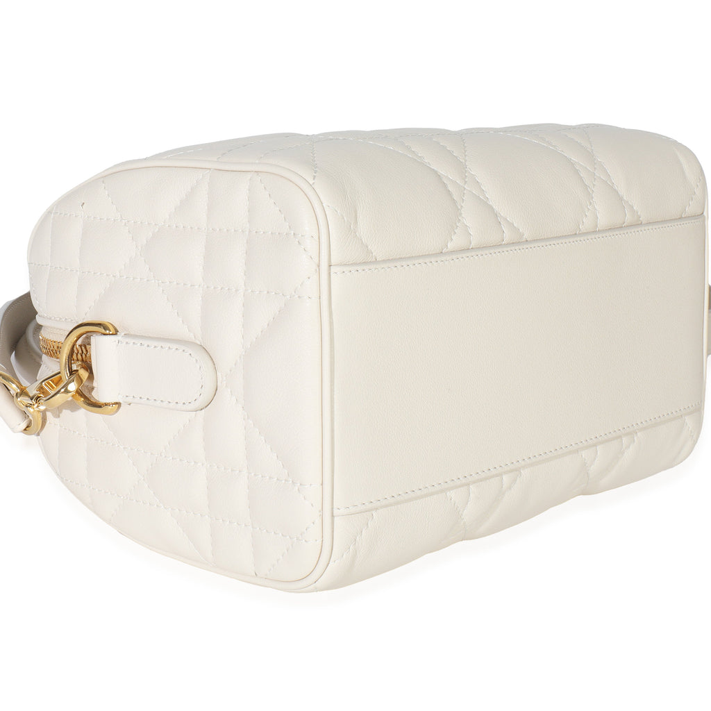 Christian Dior Dusty Ivory Macrocannage Calfskin Dior Groove 20 Bag