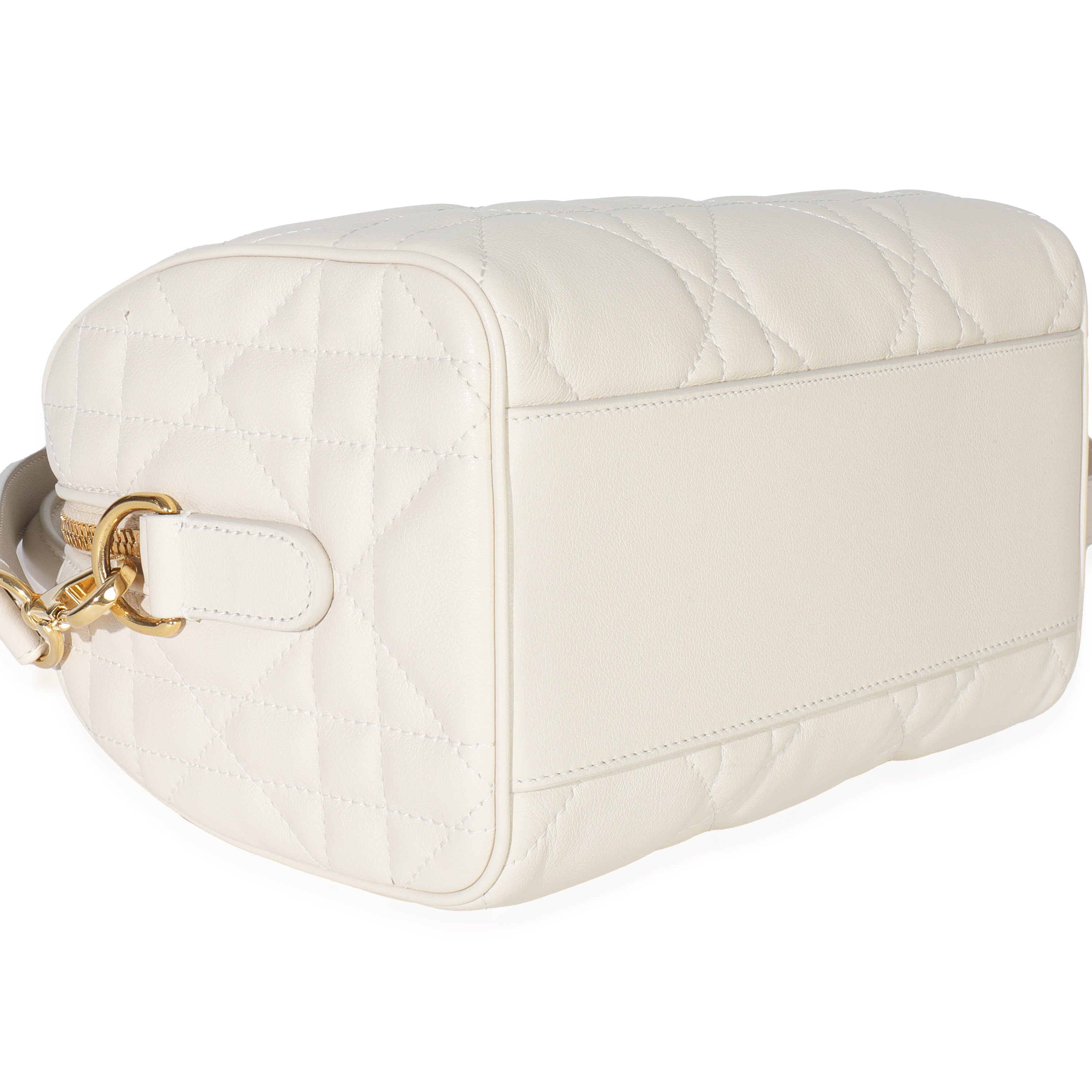 Christian Dior Dusty Ivory Macrocannage Calfskin Dior Groove 20 Bag