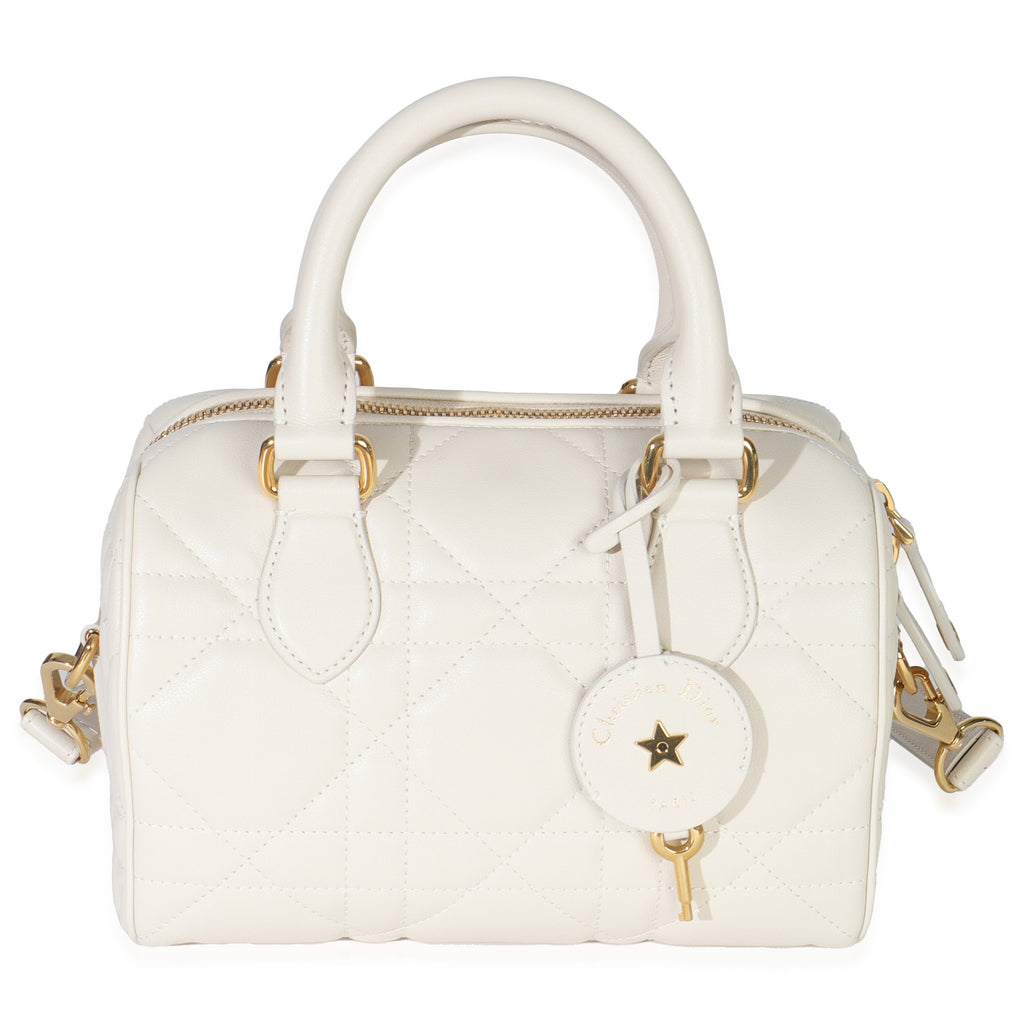 Christian Dior Dusty Ivory Macrocannage Calfskin Dior Groove 20 Bag