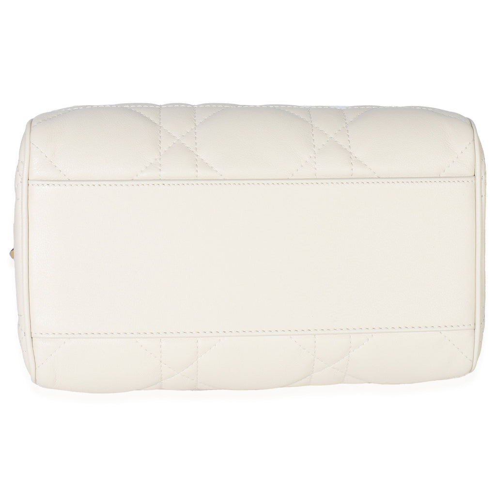Christian Dior Dusty Ivory Macrocannage Calfskin Dior Groove 20 Bag
