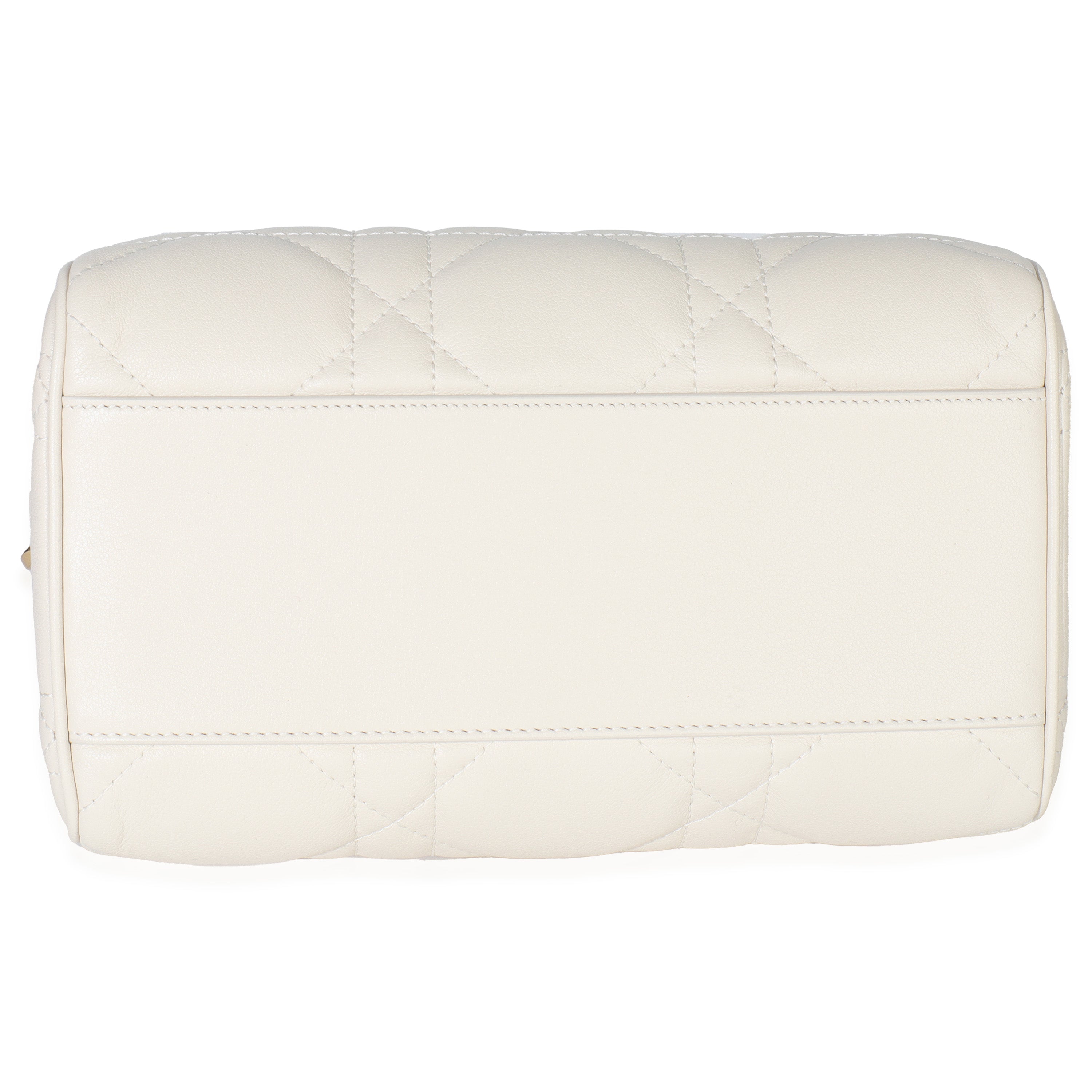 Christian Dior Dusty Ivory Macrocannage Calfskin Dior Groove 20 Bag