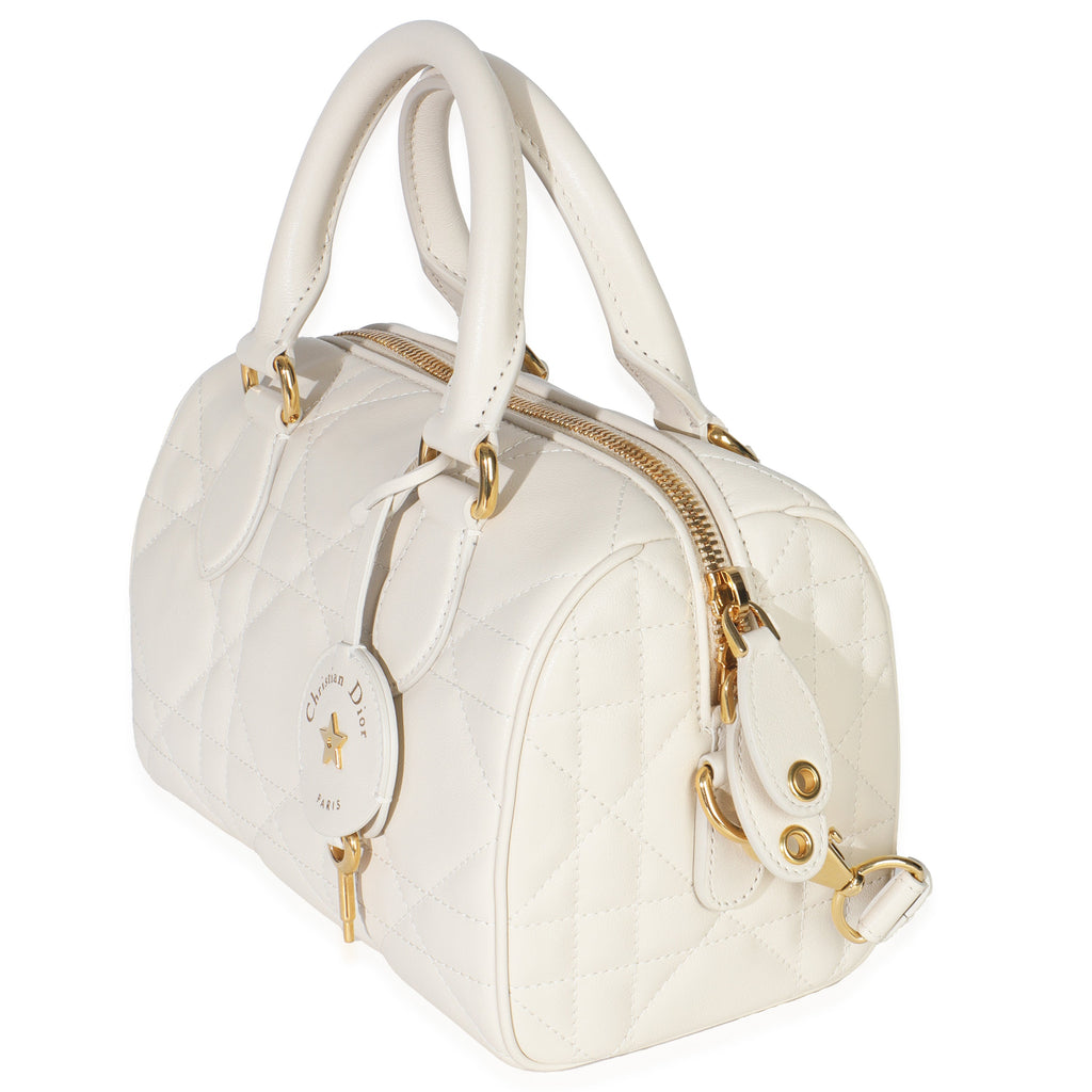 Christian Dior Dusty Ivory Macrocannage Calfskin Dior Groove 20 Bag