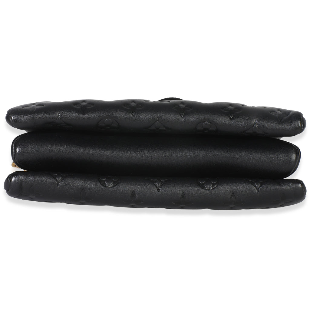 Louis Vuitton Black Monogram Embossed Lambskin Coussin PM