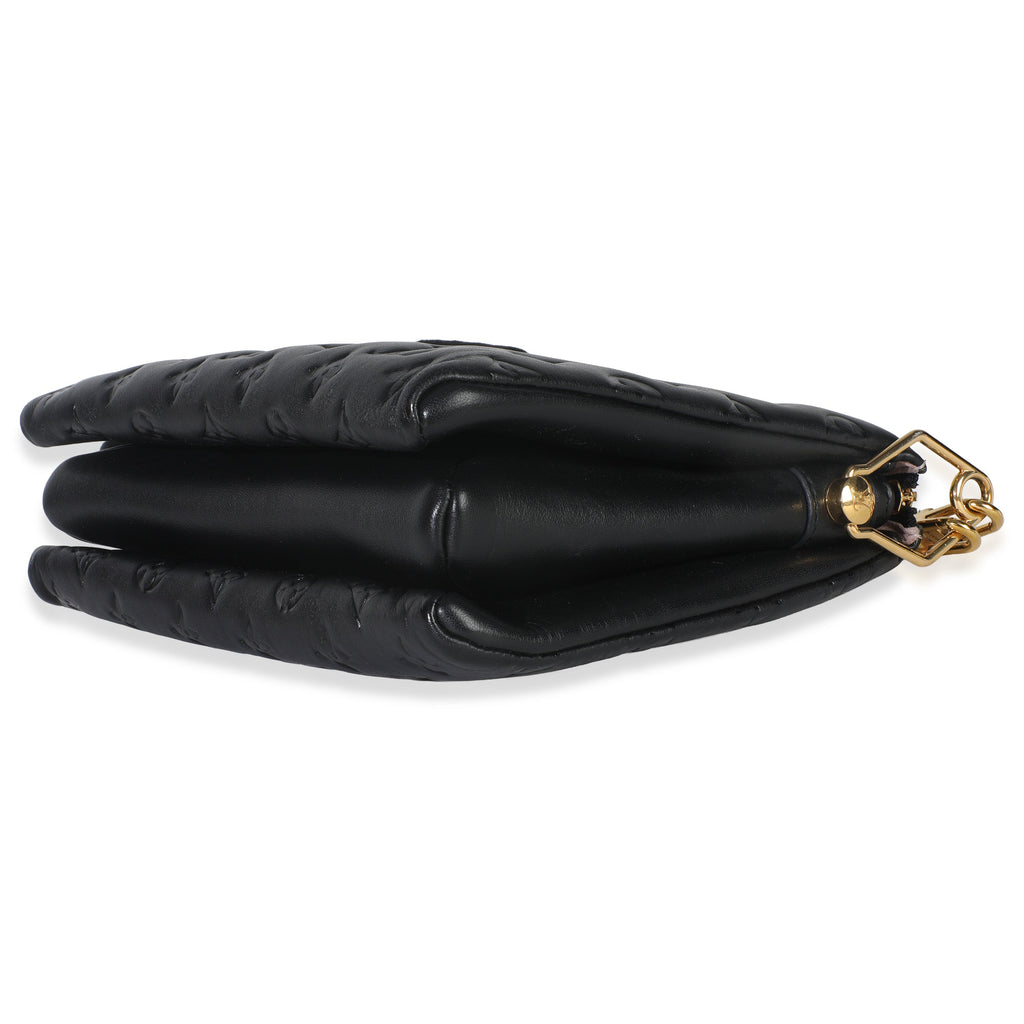 Louis Vuitton Black Monogram Embossed Lambskin Coussin PM