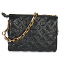 Louis Vuitton Black Monogram Embossed Lambskin Coussin PM