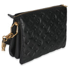 Louis Vuitton Black Monogram Embossed Lambskin Coussin PM