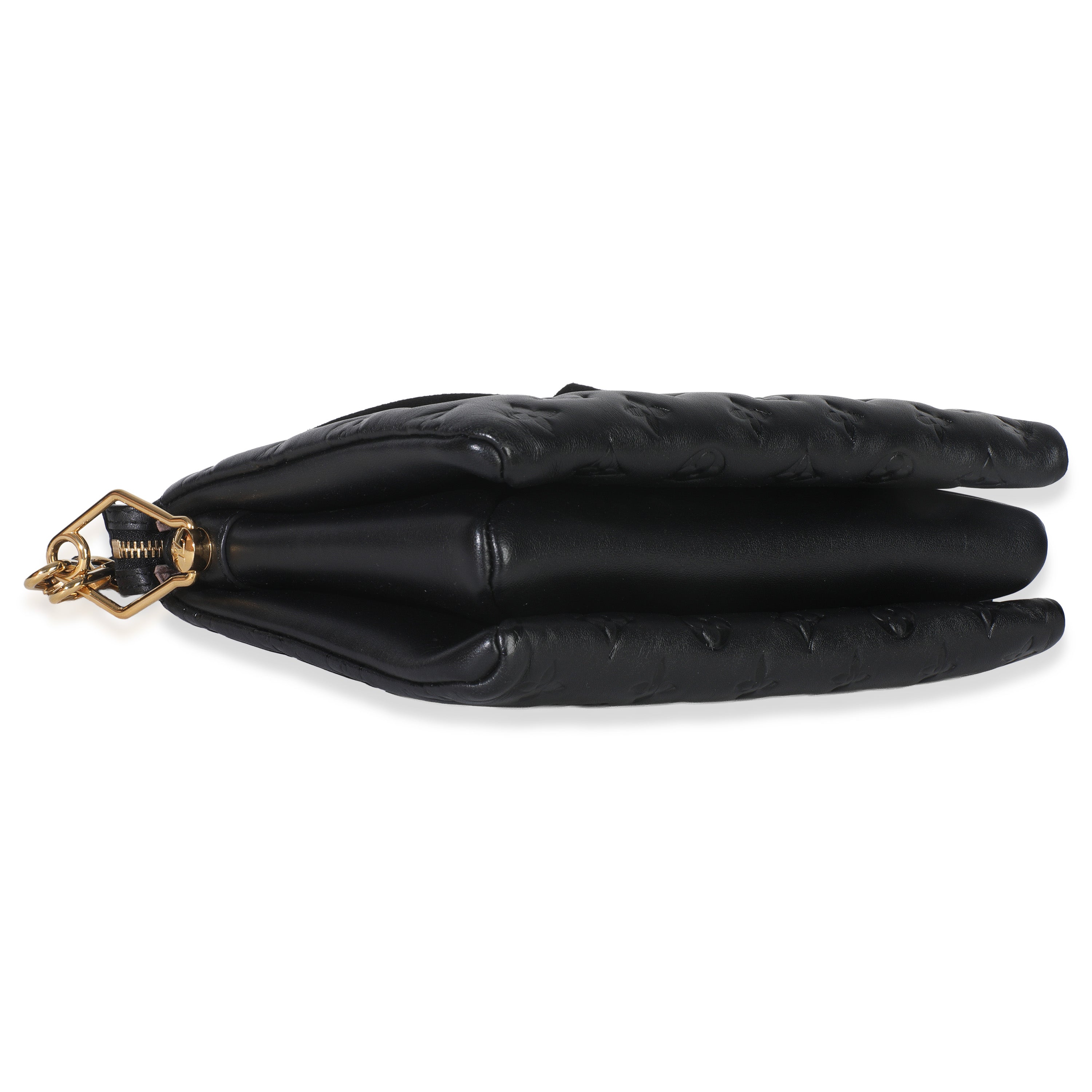 Louis Vuitton Black Monogram Embossed Lambskin Coussin PM